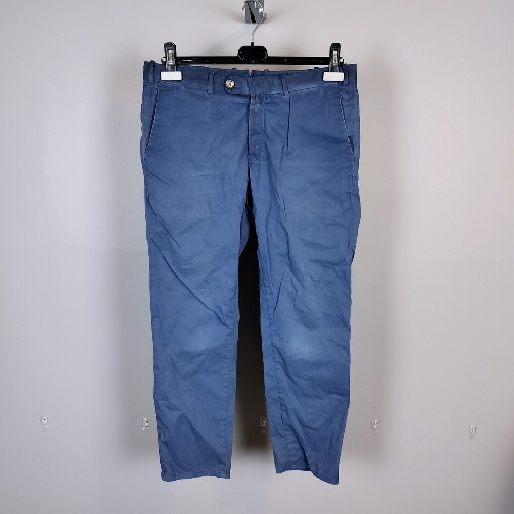 Luigi Borrelli Napoli Cotton Twill Posillipo-18 Chinos Mens Blue Italy 32